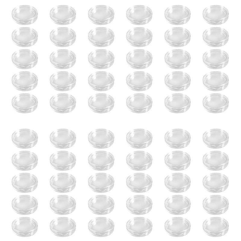 A84X-60 Pcs Small Round Transparent Plastic Coin Capsules Box 38Mm