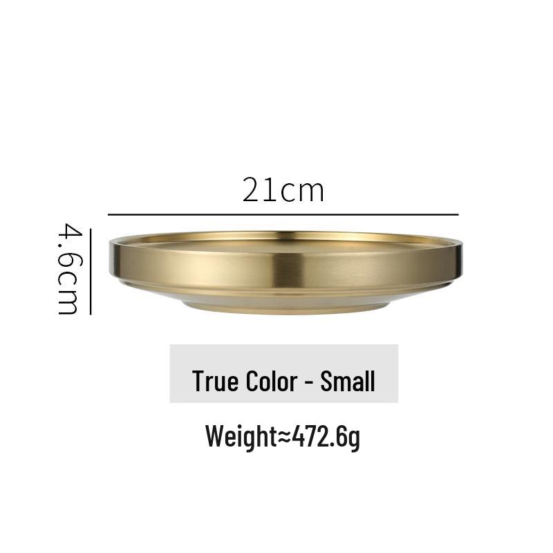 Korean Style Gold Double-Layer Stainless Steel Plate for BBQ & Hot Pot