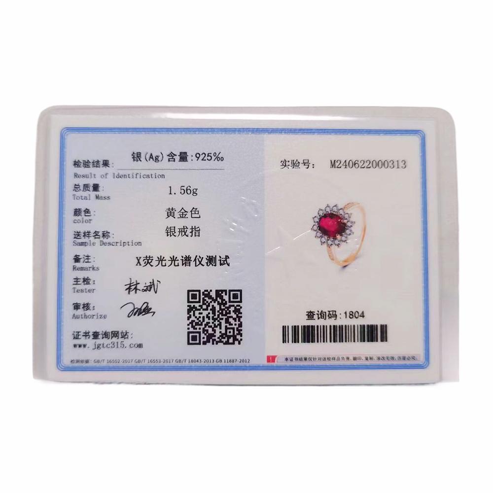 Trumium 925 Silver Vintage Gemstone Ring Red 5A Zirconia rings for women 18K Gold Plated Engagement Wedding Band Stud Earring