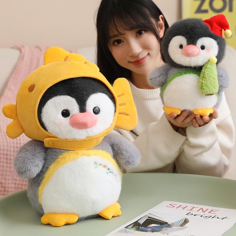 New Penguin Hug Fish Plush Toy Soft Stuffed Animal Penguin Kawaii Peluche Room Decor Birthday Gift