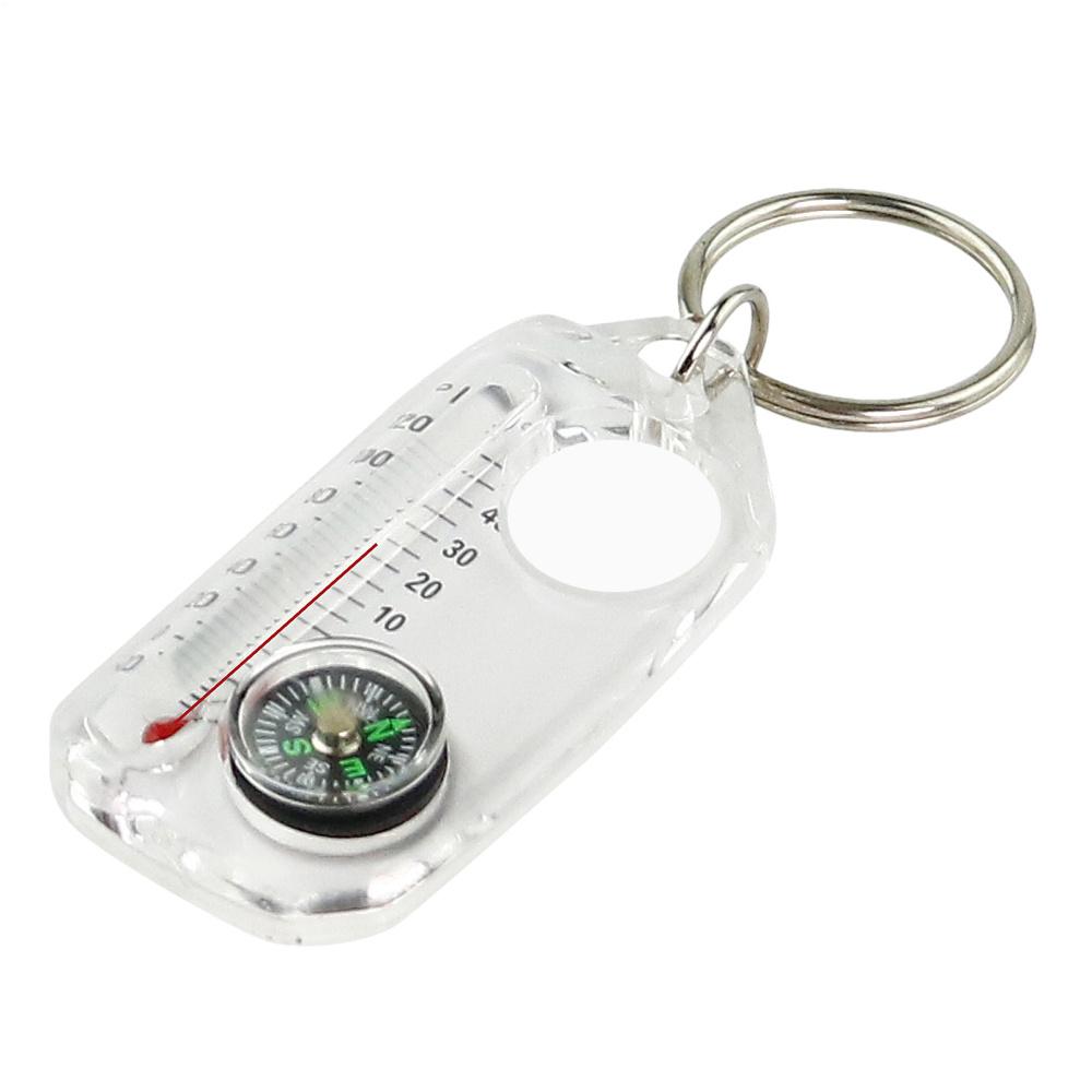 

Mini Outdoor Mountaineering Keychain with Thermometer Compass Pointer Buckle Key Hook And Carabiners for Camping