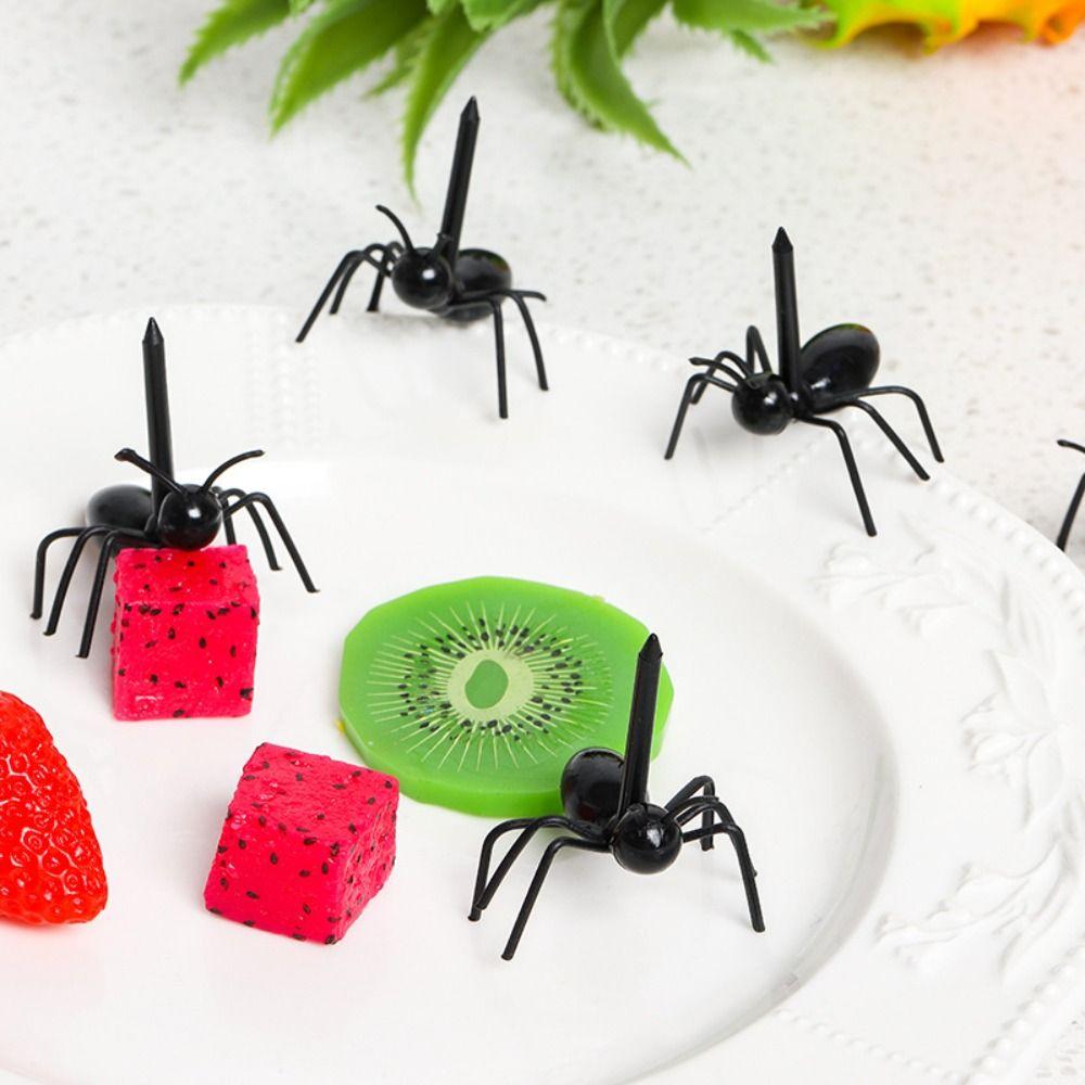 6PCS/12PCS ABS Plastic Ants Moving Fruit Fork Fruit Pick Cake Snack Fork  Party Supplies