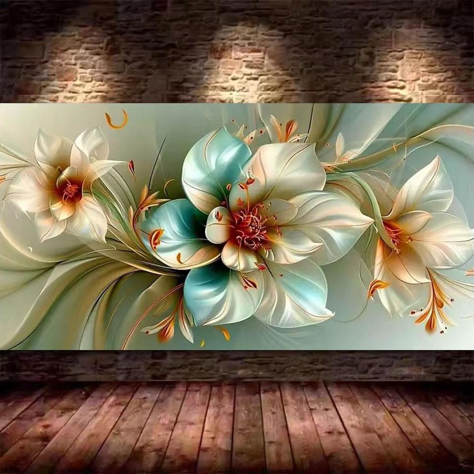 Large Size Mosaic DIY Full Diamond Painting Kits Art Abstract Flowers Embroidery Cross Stitch Rhinestones