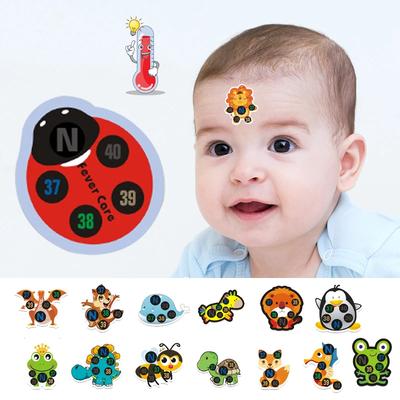 20pcs Baby Cute Cartoon Animal Sticker Forehead Head Strip Body Fever Thermometer Children Safety Baby Care Thermometer