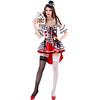 Halloween Queen of Hearts poker girl clown costume, new shopping mall stage performance costume