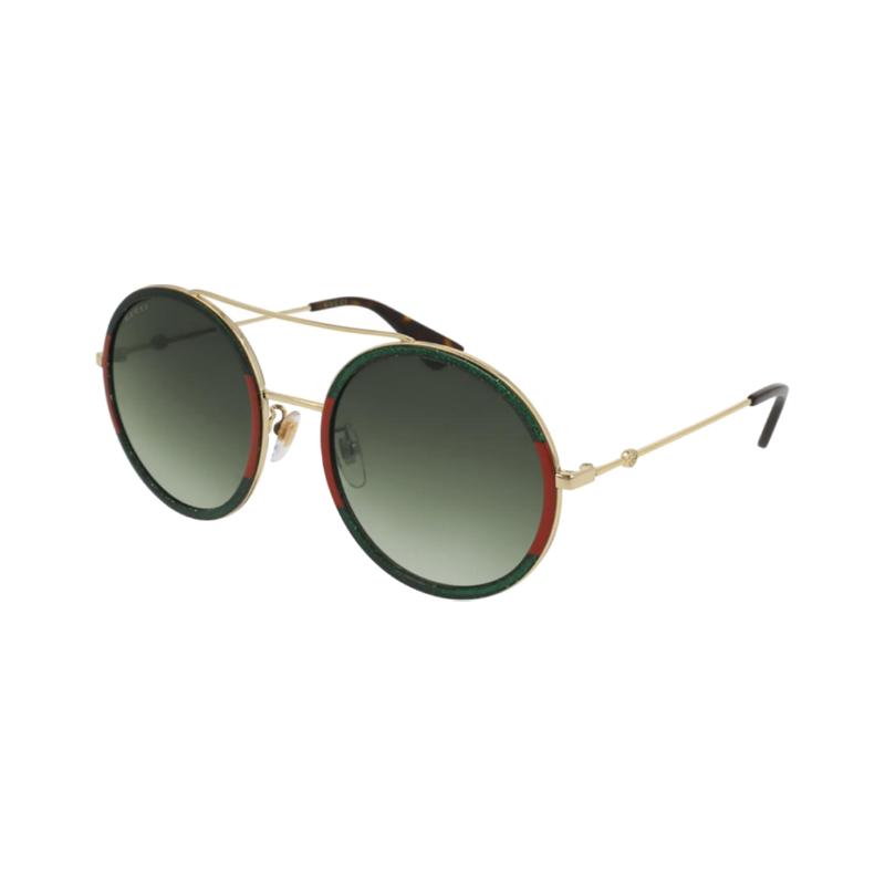 

GUCCI Thin Frame Logo Decoration Metallic Irregular Sunglasses Women s Gold 56 золотой