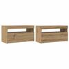VidaXL TV Cabinet with LED Lights Artisan Oak Engineered Wood, TV Stand, Media Unit, TV Console, Furniture 856317