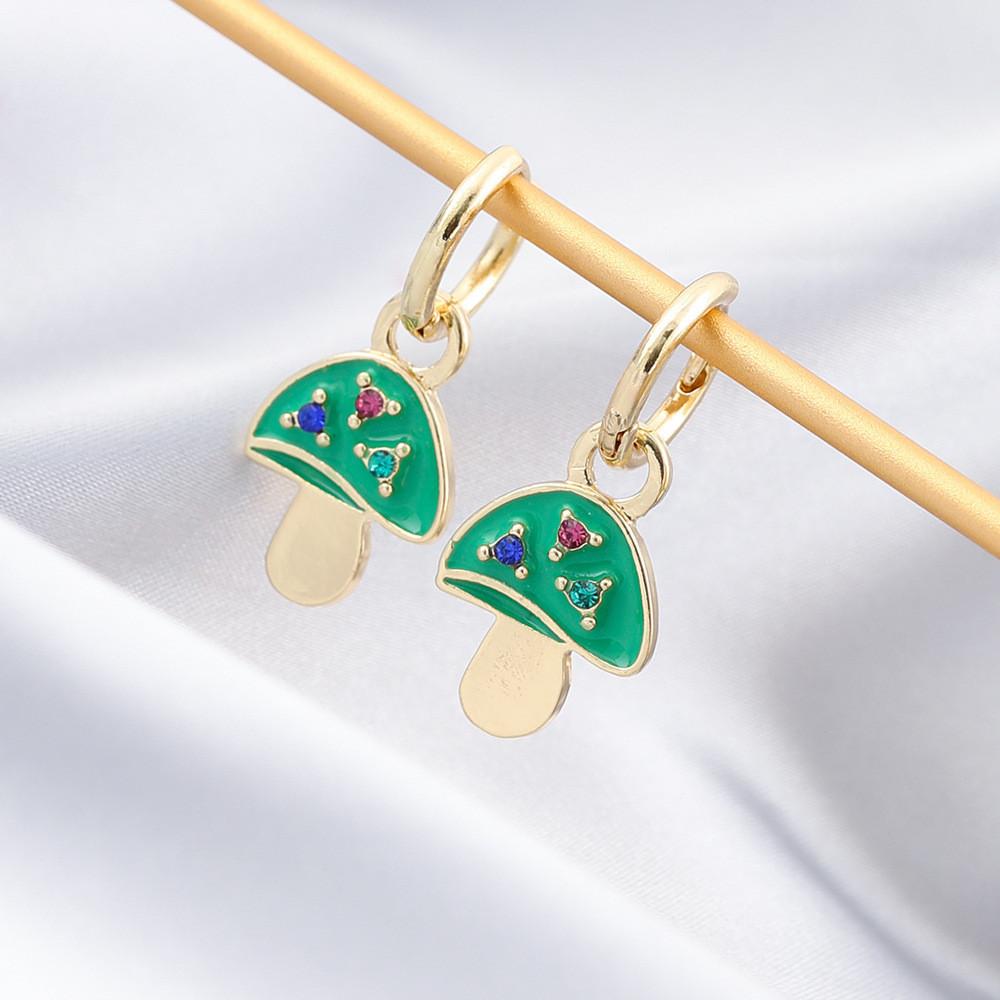 Elegant Geometric Alloy Asymmetrical Mushroom Earrings For Women In Colors Fashionable