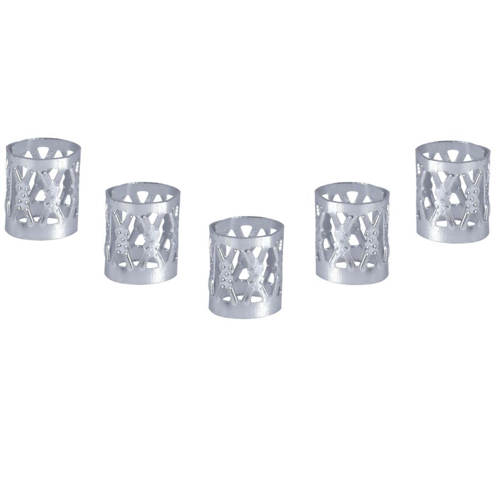 

100 шт. Пакет Новые Красочные Бусины-Кольца для Плетения Волос Манжеты Инструменты для Укладки Декорации 7 цветов Silver