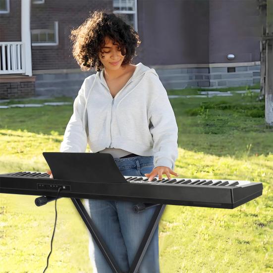 Electronic Keyboard Piano 88 Key Keyboard, Electric with Full Size Semi Weighted Keys, Sustain Pedal, Power Supply, Stand, Carrying Case, Headphone