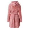 Autumn and Winter Hooded Home Plush Pajamas Short Sleeved Solid Color Warm, Nightgown