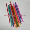 Thickened Two-Color Threaded Plastic Straws, 100-Pack