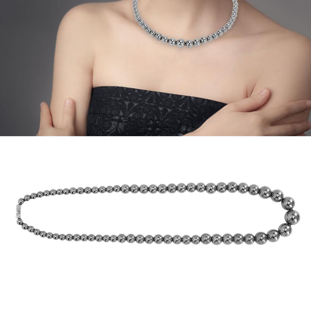 Terahertz Stone Necklace Unisex Simple Fashionable Pain Relief Therapy Energy Stone Necklace Gift