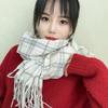Sciarpa a Quadri Invernale da Donna, Stile Giapponese-Coreano Carino, Versatile Scaldacollo Caldo a Sciarpa