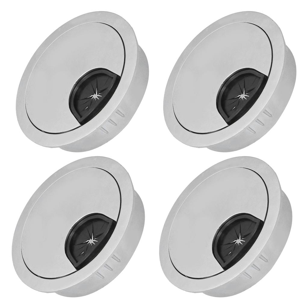 4 Set Desk Cable Wire Grommet PC Computer Desk Cord Grommet Cable Hole Cover Organizers53 Brushed