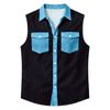 Men's Workwear Lapel Button-Down Vest Shirt - Lightweight Sleeveless Top