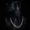 Minimalist Water Cube Necklace And Earrings Set For Brides And Women