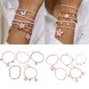 Pack of 5 Handmade Bead Bracelet Colorful Adjustable Wrist Jewelry Charm Bracelet Bead Texture for Various Occasion