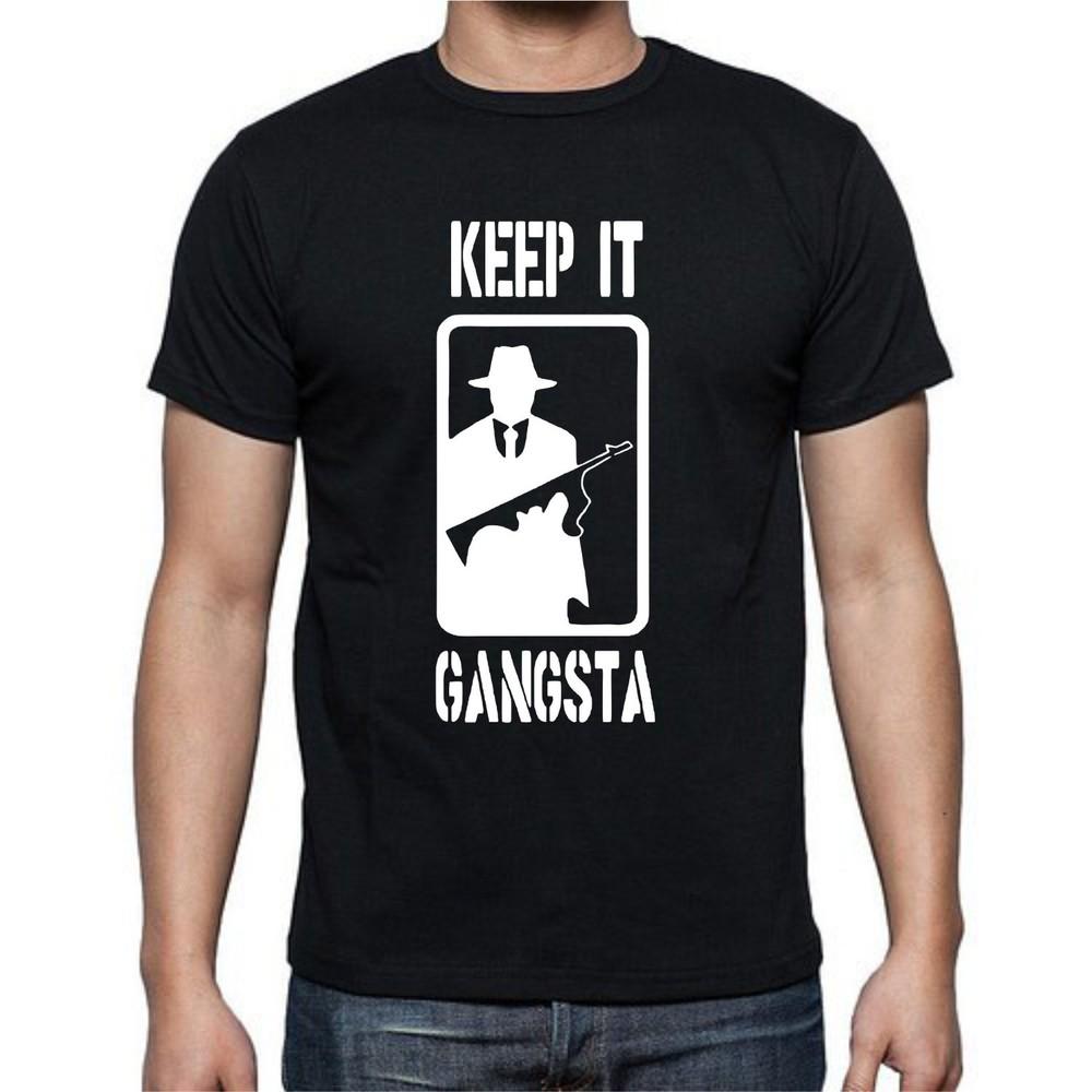 

Keep it Gangsta Man Gun Suit Tie Tux T shirt tee L