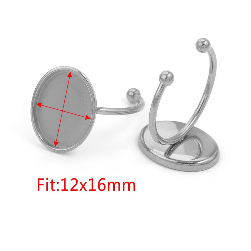 10 Stück Verstellbare Edelstahl Offene Ringfassungen Leere Basis Fassung Cabochon Ringe Für Schmuckherstellung DIY Fingerring Leere