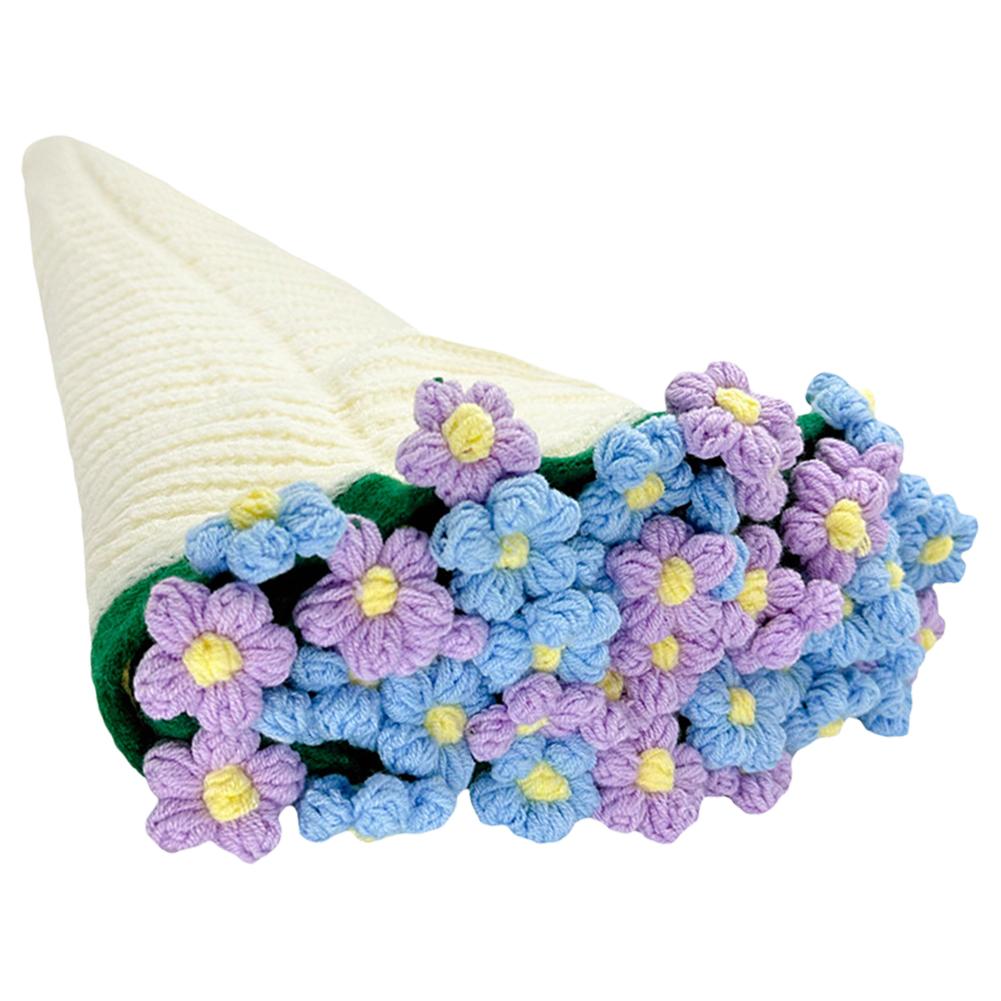 

80/110cm Rose Bouquet Blankets Handmade Crocheted Blanket Flower Bouquet Blankets for Sofa Throw Nursery Blanket Mattress Gifts 80cm синий
