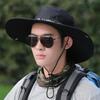 Male Sun Hat Summer Fashionable Big Brim Semi Breathable Men Fisherman Hat for Outdoor Black