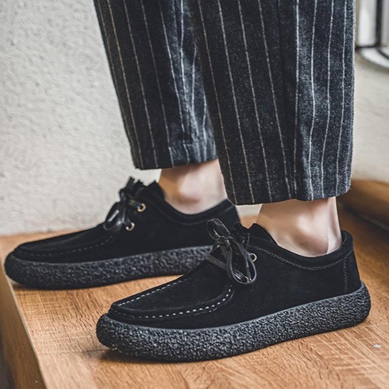 Fashion 2025 New Summer British Style Low Top Suede Men's Shoes Work Driving Casual Fashion Trend Comfortable Lightweight Daily Sneakers