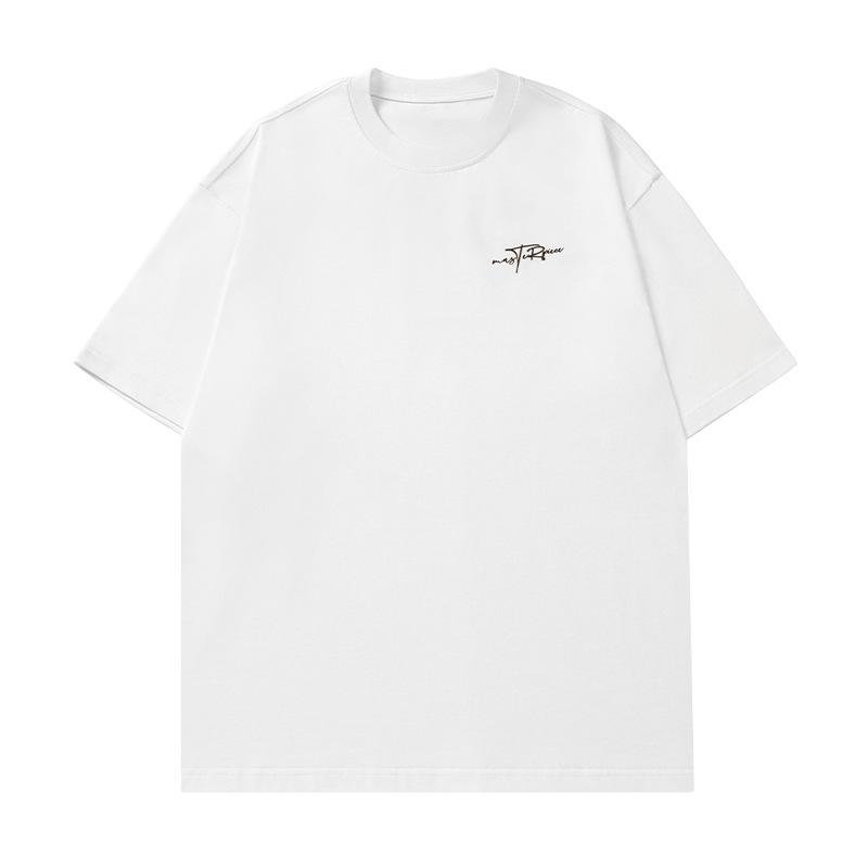 Retro Cotton Short-Sleeved T-Shirt Men S Summer American Letter Print Couple Loose Casual T-Shirt M белый