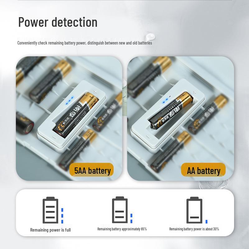 Battery Organizer and Data Cable Transparent Storage Box - Large Capacity, Multi-Layer, Dustproof, Size 5-7 for Electrical Appliances