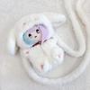 Fluffy stuffed animal costume with shoulder strap [for 15cm] White (Rabbit) Stuffed animal costume Stuffed animal g.triger Oshi Stuffed animal