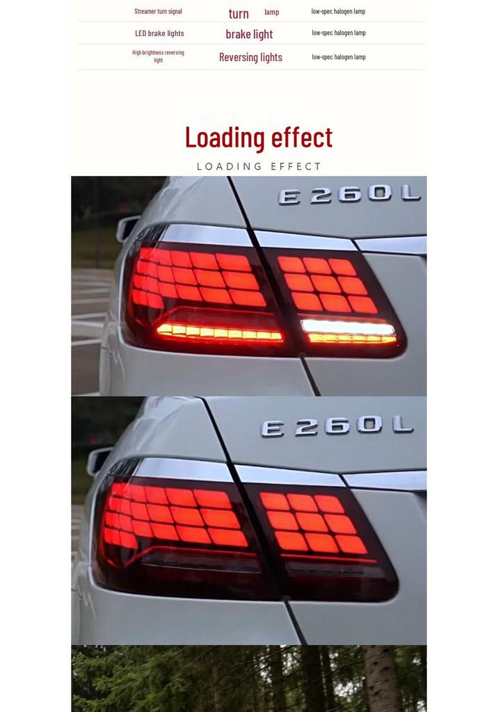 09-15 Mercedes-Benz E-Class W212 Dragon Scale LED Taillight Assembly with Sequential Turn Signal