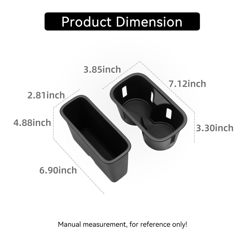 For BYD ATTO3 ATTO 3 YUAN PLUS 2026 2026 Center Water Cup Holder Storage Box Shock-Absorbing Car Accessories Black 2Pcs