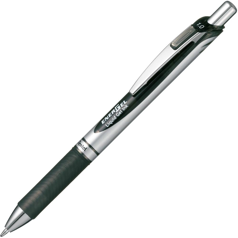 Pentel Ballpoint Pen Gel Ink Gel Knock Type 1.0mm Silver Shaft BL80-A Black