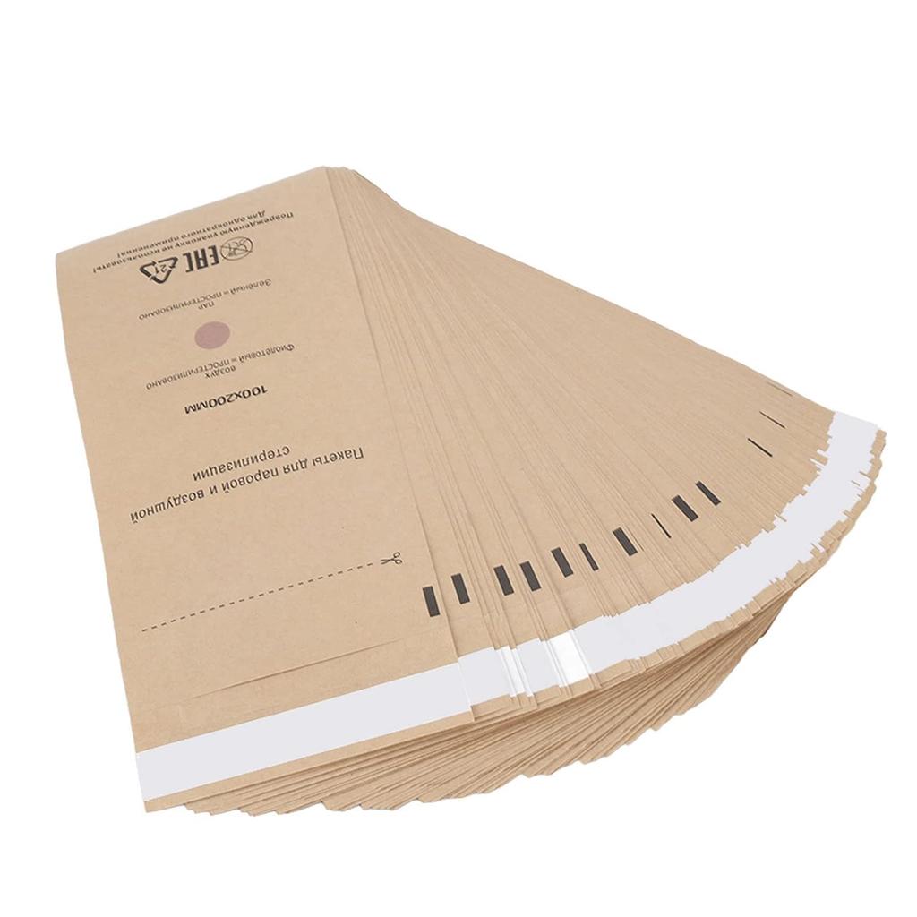 100Pcs Dental Tool Self Sealing Pouch Self Sealing Nail Art Cleaning Bag for Oral Cavity Beauty 100x200mm / 3.9x7.9in