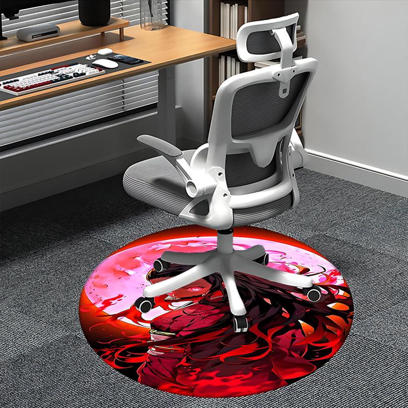 Anime Character Chair Mat - Round Carpet for Home Decor, Office Use, Bedroom & Living Room Gift0424b