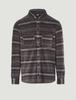 O'neill Superfleece Shirt Gray Crossover Stripe [2350035-38017] Size XL