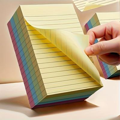 200/400pcs Lined Sticky Notes Pastel Ruled Stickies Colorful Super Sticking Power Memo Pads