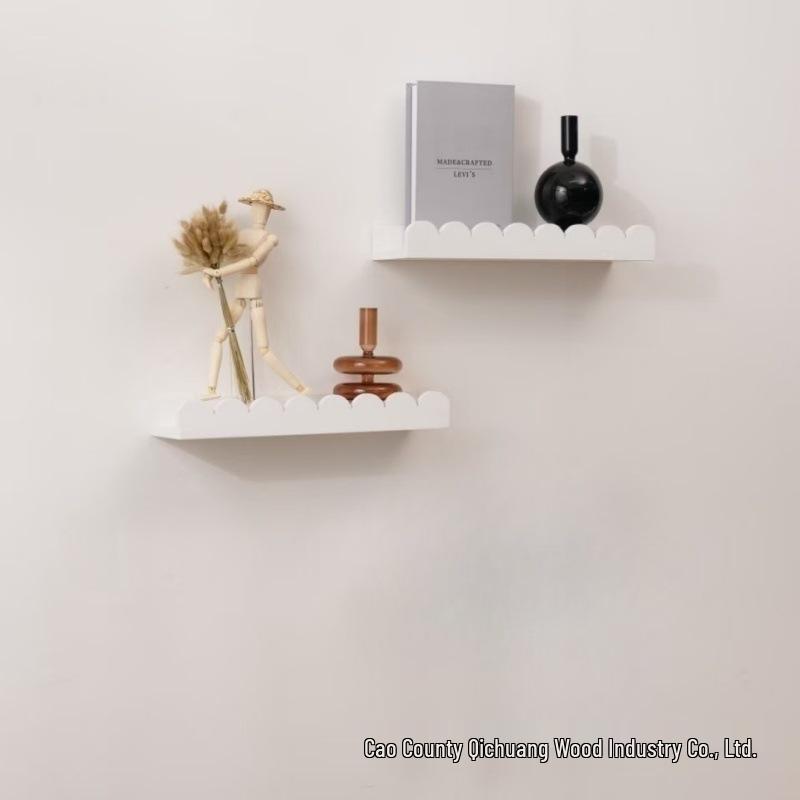 Solid Wood Lace Wall-Mounted Decorative Shelf for Home Living Room