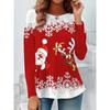 Women's Sweatshirt 3D Prints Christmas Theme Kawaii Graphics long sleeve T-shirt Casual Loose Fit O-Neck Tee Long Sleeve Tops