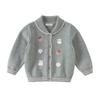DAVE & BELLA Girls' Anti-Static Knitted Cotton Cardigan