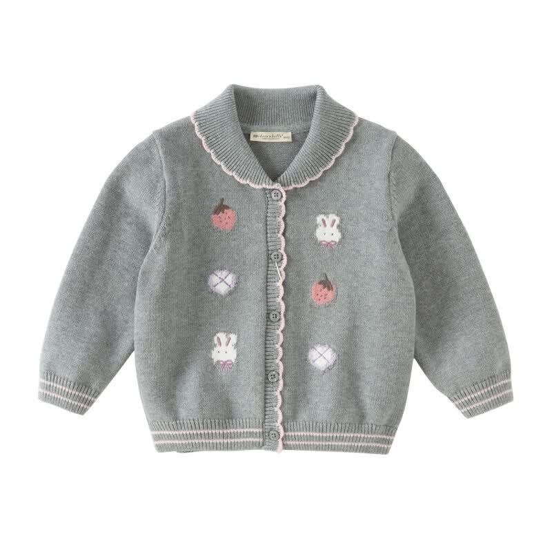 DAVE & BELLA Girls' Anti-Static Knitted Cotton Cardigan