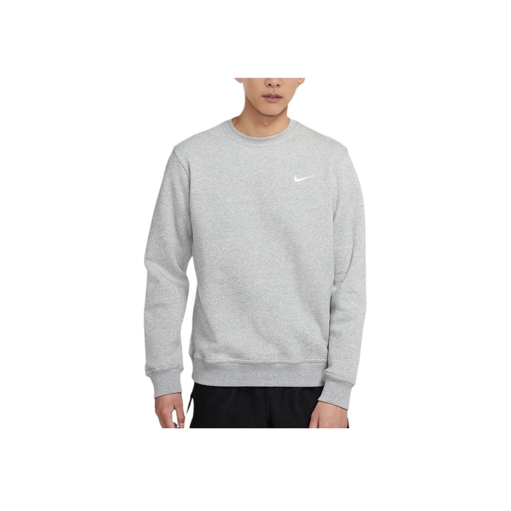 Nike Embroidered Logo Classic Fleece-Lined Sweatshirt Men Tops Grey 916609-063