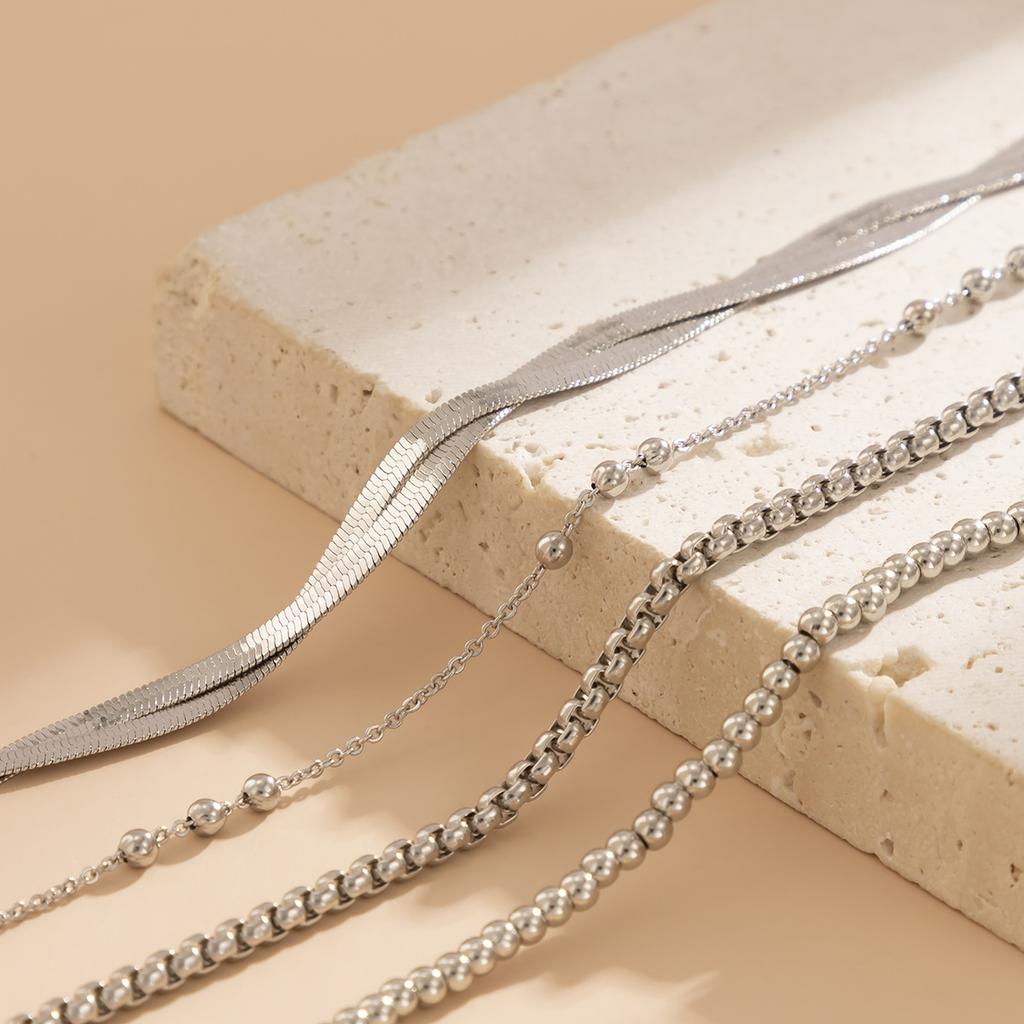 Accessories, Creative Snake Bone Chain Woven Set Anklet Women, Niche Simple Beaded Chain Foot Decoration