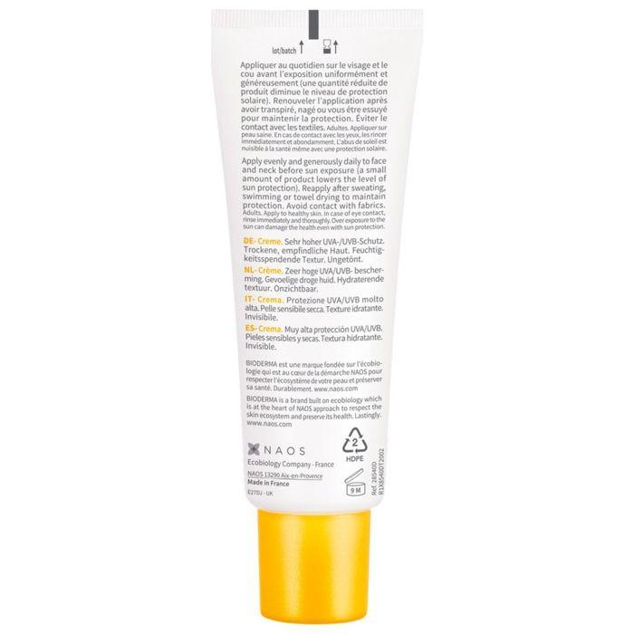 Bioderma Photoderm Crème Solaire Invisible Peaux Sensibles Sèches Spf50+