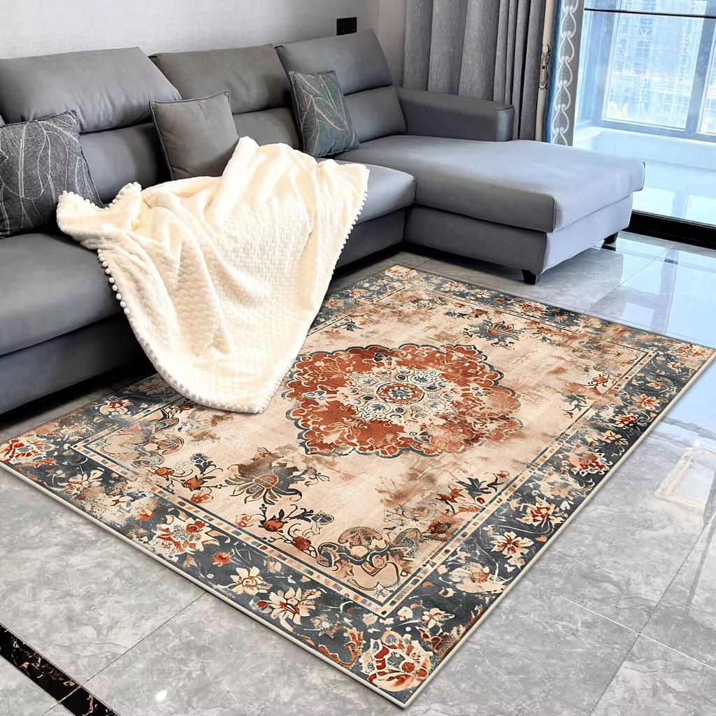 Persian Luxury Large Living Room Carpet Soft Easy Cleaning Rugs for Bedroom Decor 3D Floral Home Lounge Sofa Table Mat Alfombra