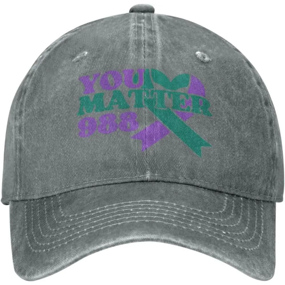 You Matters 988 Flag Suicide Prevention Awareness Hat Cowboy Black Baseball Cap Adjustable