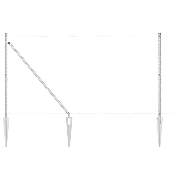 Posts de clôture vidaXL avec pique 52 pcs Ø32 mm 140 cm en acier galvanisé 3350210