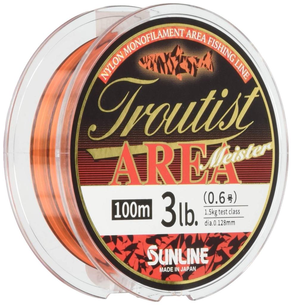 SUNLINE Nylon Line Troutist Area Meister 100m 3lb Flash Orange 0.6