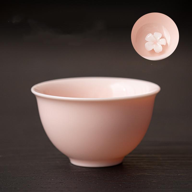 

1 Pc Creative Hand-kneading Flowers Ceramic Teacup Tea Bowl Handmade Porcelain Tea Cup Chinese Teaware Household Master Cup 6x3.5cm 40ml