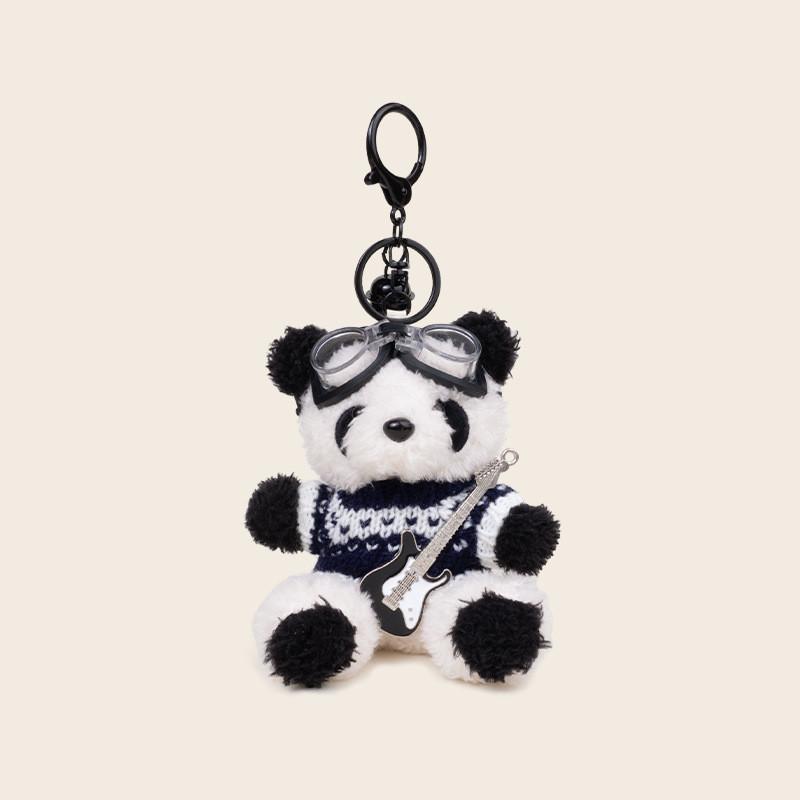 

Панда Музыкальный Пилот Плюшевый Брелок Милый Функциональный Дизайн Подарок Украшение для Рюкзака Guitar Panda